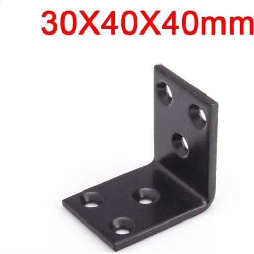 New 20PCS Black Metal L Shape Furniture Corner Braces 90° Right Angle Board Frame Shelf Support Brackets Furniture Connectors