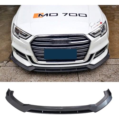 Front Bumper Spoiler Protector Plate Lip Body Kit Carbon Surface Car Decorative Strip Chin Shovel For Audi A3 S3 2016-2019