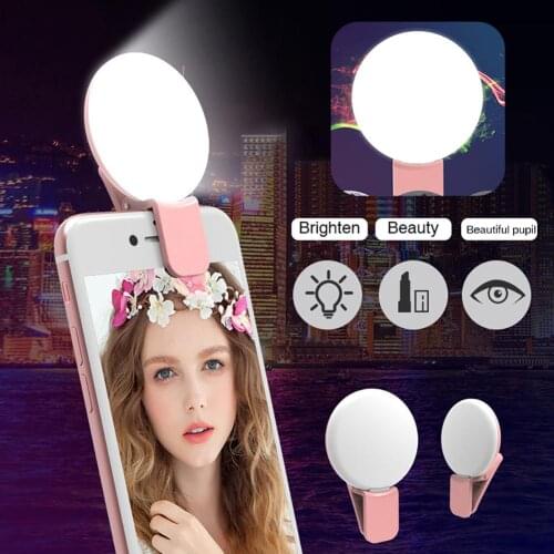 Portable Selfie Flash LED Mobile Phone Selfie Light for Night Makeup Enhancing Fill Light Self-timer Lamp