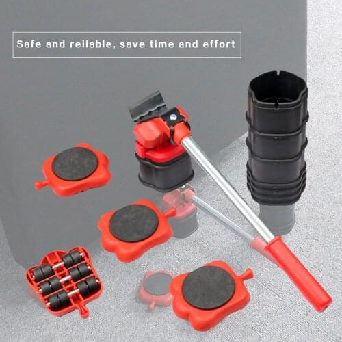 Convenient Mover Roller Heavy Duty Furniture Move Tool Kit Lifters Rollers Tool With 4 Sliders Metal Adjustable