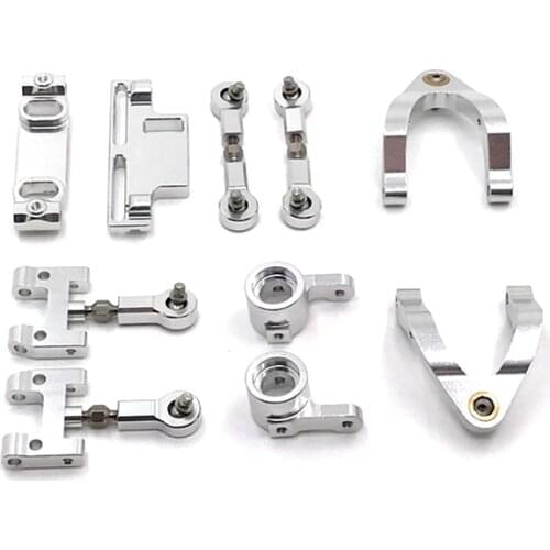 For WPL 1/10 D12 RC Car Upgrade Parts Upper Lower Swing Arm Steering Cup Knuckle Hex Adapter Set Accessories