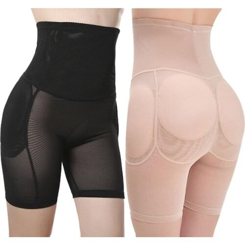 Women Mujer Panties High Waist Flat Belly Hips Padded Fake Buttock Shaping Underwear Mesh Breathable Transparent Butt Lift Boxer