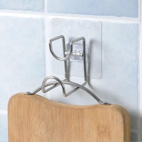 1pc Stainless Steel Strong Sticking Wall Hanger Transparent Suction Cup Sucker Bathroom Hooks Waterproof Tile Stick Rack Hangers