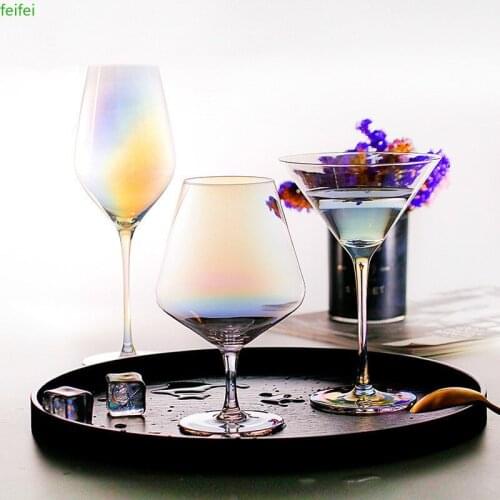 14 Style Crystal Rainbow Wine Glass Cup Electroplated Goblet Bordeaux Cocktail Champagne Cup Bar Household Drinkware Decanter