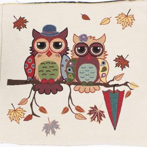 2PCS Lovers Owl Pattern Polyester Cotton Fabric DIY Cloth Sewing Tilda Jacquard Fabrics Tissue Home Textile Telas Tecido 50*50cm