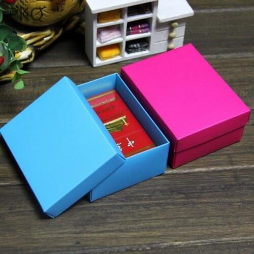 20pcs 10.5*8*4.5cm Creative Cardboard Paper Candy Box Rose Red/Blue Paper Craft Gift Box with Lid Blank Large Carton Box