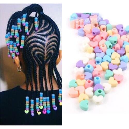 50pcs Acrylic Dreadlock Beads Adjustable Dread Cuff Braided Colorful Hair Rings Fashion Micro Hair Beads in Braids Hair