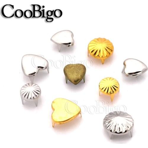 50Pcs Spike Studs Rivets Claw Rivets Metal For Punk Rock Leather Craft Bag Hat Shoes Garment Decoration Accessory