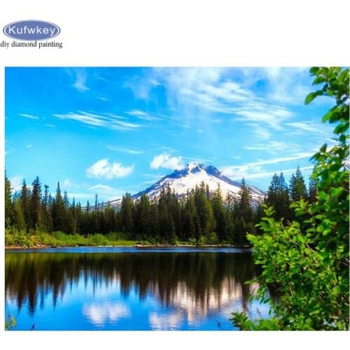 5D Diy Diamond Embroidery Painting Natural landscape Diamond Painting Cross Stitch Full Square Round Mosaic Lakeside scenery