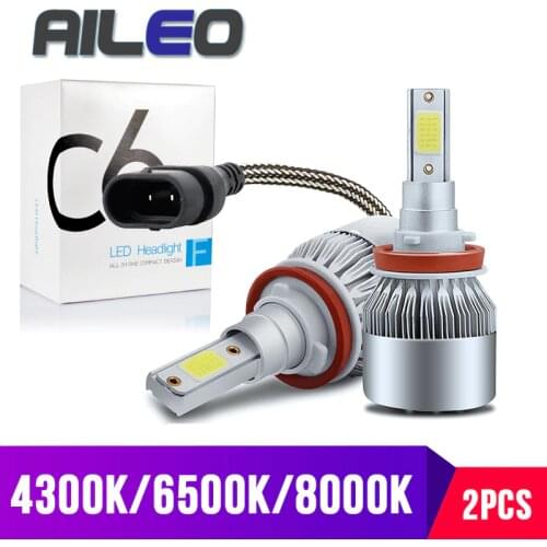 AILEO 7 Color Choice High Power Fan Cooling H11 LED H8 H9 HB3 HB4 9005 9006 H1 H3 Car Fog Lamp 3000K 4300K 8000K 12V 60W 8000LM