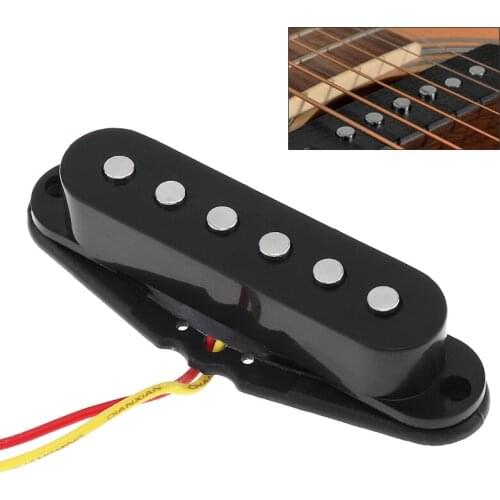 Black Single Coil Sound Pickup Ceramicfor Material 6 Strings Electric Guitar With strong magnification function
