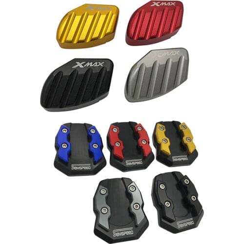 CNC Motorcycle Sidestand Support Pad Kit For Yamaha XMAX300 250 125 2017 2018 2019 Foot Kickstand Enlarge Plate Pad Side Stand