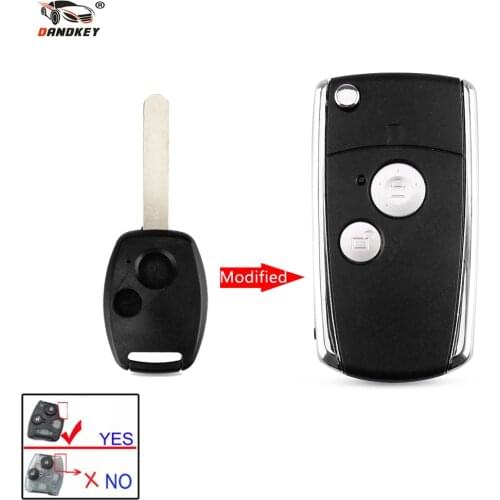 Dandkey New Car style Modified 2 Buttons Remote Black Flip Key Shell For Honda CIVIC CRV JAZZ ACCORD ODYSSEY