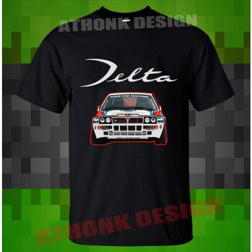 Lancia Delta Hf Integrale Martini Racing T-Shirt for Male Short Sleeves 100% Cotton Classic Sleeveless T Shirt