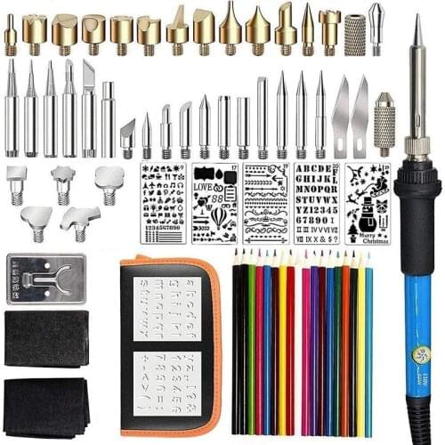 71 piece engraving and pyrography set 60W constant temperature adjustable electric iron hot stamping 18 kinds of color pens