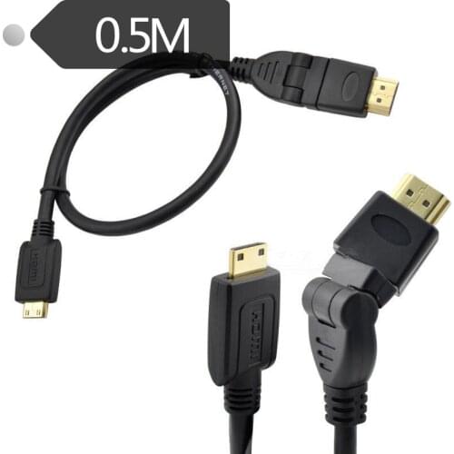 Hdmi cable mini hdmi cable high-definition cable computer TV flat-panel photography projector cable 360 degree rotation