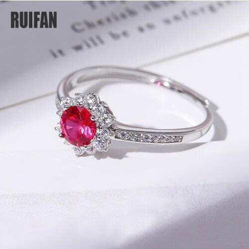 Flower Wine Red Natural Garnet Stone Rings Cubic Zircon 925 Sterling Silver Ring for Women Lady Trendy Fine Jewelry Gifts YRI047