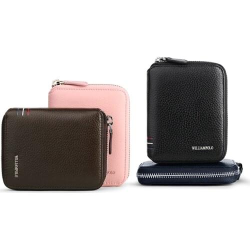 Womens Wallet Made Of 100% Genuine Leather Small Coin Purses Card Holder 2021 New Money Clip RFID Carteira Masculina WilliamPol