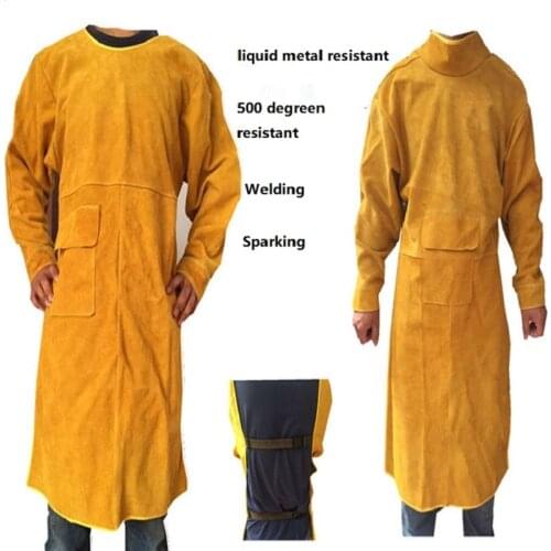 Leather Welder Welding Clothing Flame Retardant Welder Overall Siam Welding Coveralls Welding Apron Liquid Metal Protection Suit