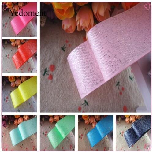1-1/2" 38mm 10 yards glitter silver printed grosgrain ribbons DIY hairbows ribbon handmade materials MD18021002