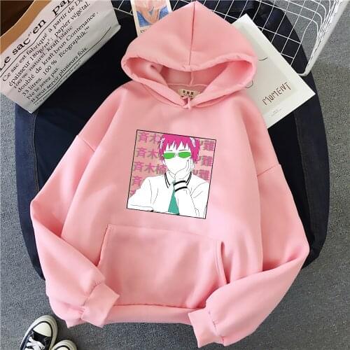 Cute Saiki K Print Hoodies Womens Sweatshirt Warm Vintage Harajuku Warm Pullover for Women Fashion Korean Style Hoodie Female