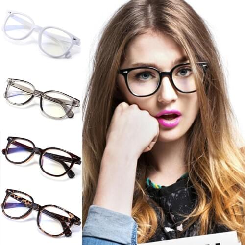 Fashion New Anti-Blue Light Sunglasses Unisex Optical Glasses Oval Frame Retro Flat Mirror Women Reading Glasses Eyewear