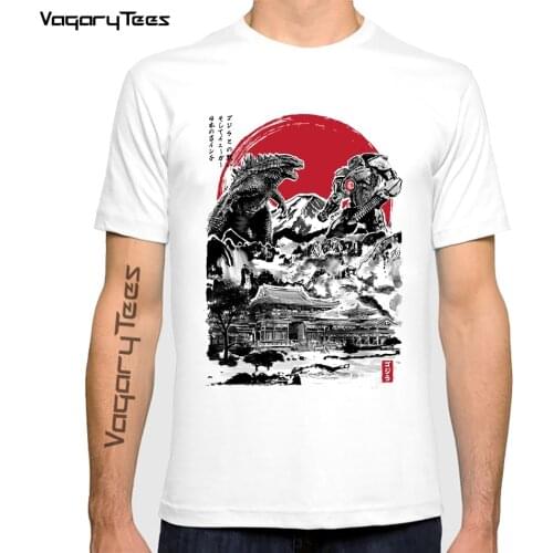 Newest Fashion O-Neck Active Attack on Japanese Temple Print Fashion design white T Shirt Manga Short Sleeve T Shirts Men