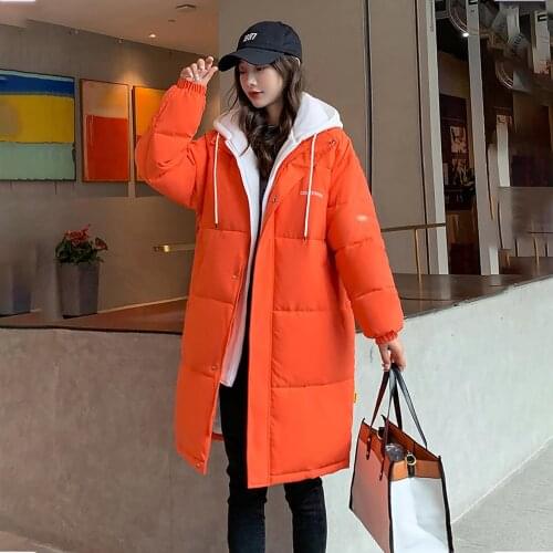 2021 New Long Hooded Parkas Fashion Winter Jacket Women Casual Thick Down Cotton Winter Coat Women Warm Padded Jackets Outwear