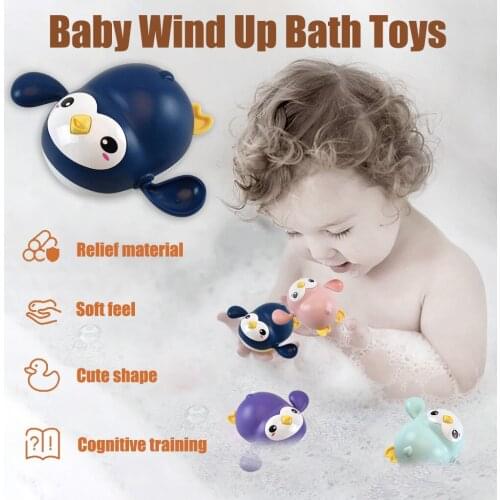 New Baby Bath Swimming Bath Pool Toy Cute Wind Up Penguin Animal Bath Toy Water Beach Bath Toys Baby Bath Water Fun Game Gift