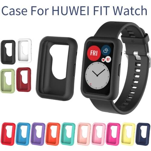 Newset Soft Protector Cover for Huawei Watch Fit Edge Frame Shell Protect Bumper Case for Huawei Smart Watch Fit Silicone Case