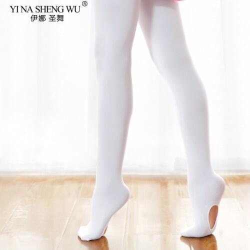 New Professional Kids Thin section Dance Socks Children Girls Soft Microfiber Convertible Ballet Dance Tights With Hole 3 Color