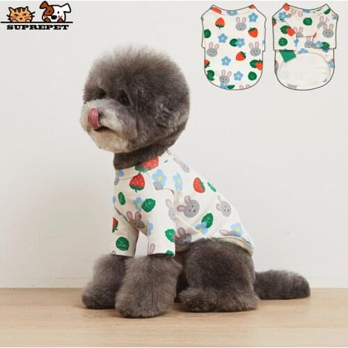 SUPREPET Puppy Clothes Strawberry Dog Sweater Rabbit Dog Costume Thicken Pet Vest Winter Clothes for Pets Accessories Cat Cute