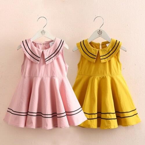 Baby Girls Dress Fashion Korean Sleeveless Dresses for Girls Kids Clothing 2020 Summer Toddler Girl Dress 2 3 4 5 6 7 Years New