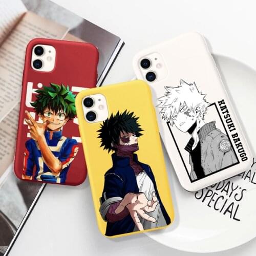 Anime Phone Case for IPhone 12 11 Pro X XR XS Max 6 7 8 7Plus Soft Silicone Case Midoriya My Hero Academia Phone Shell
