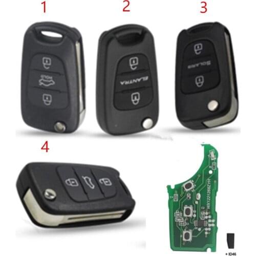 3 Buttons Flip Folding Car Remote Key 433Mhz ID46 Chip For Hyundai I20 I30 IX35 Avante fit Kia K2 K5 Sportage