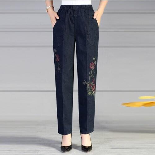 Plus Size 4XL Straight Pants Vintage High Waist Jeans Woman Casual Full Length Mom Jeans Cowboy Denim Pants Vaqueros Mujer