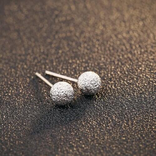 FNJ 3mm 4mm 5mm ball Earrings 925 Silver Jewelry Original Pure S925 Sterling Silver Stud Earring for Women