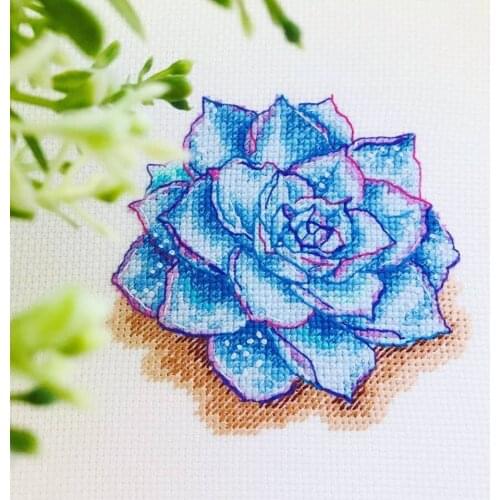 Gold Collection Counted Cross Stitch Kit Cross stitch RS cotton with cross stitch no print Fleshy blue stone lotus