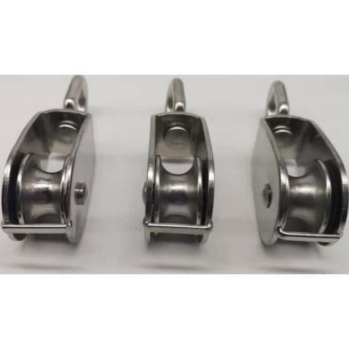 1pcs M25 Stainless Steel 304 Single Pulley Block Chain Traction Wheel Swivel Lifting Rope without bearing