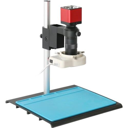 1080P HDMI USB Electronic Digital Industrial Video Microscope Camera 100X 180X C mount Lens 56 LED Ring Light For PCB Repair