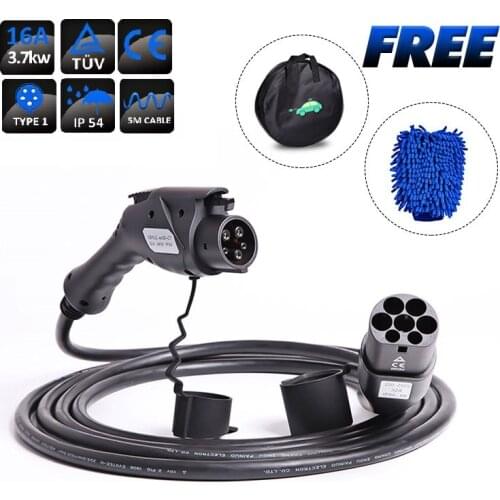 16A 3.7KW Type 2 to Type 1 EV Cable J1772 IEC 62196-2 Charging Plug With 5 Meter TUV/UL