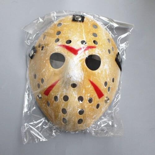 200pcs/lot Black Friday NO.13 Jason Voorhees Freddy hockey Festival Party Full Face Old Yellow 100gram PVC For Halloween