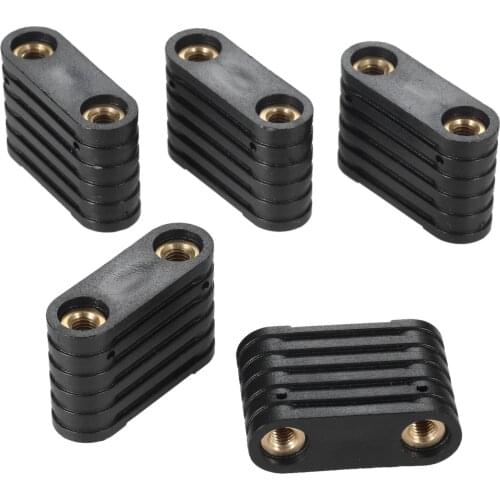 5Pcs Windsurfing Black Plastic SUP 2-hole Footstrap Insert Windsurf Board Footstrap Replacement Kit Surfboard Surfing Accessory