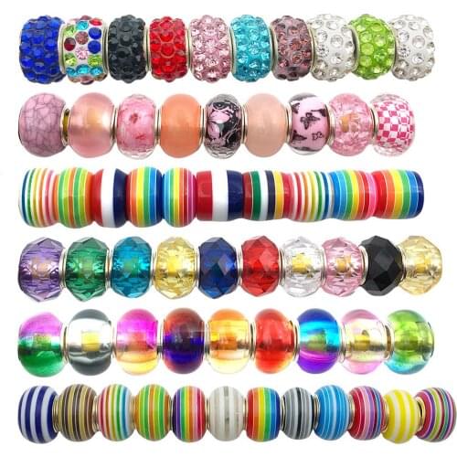 60 PCS Girls Mixed Color Charm DIY Beads Gems Kids String Bead Bracelet Necklace Making Crafts Kit Accessories 5mm