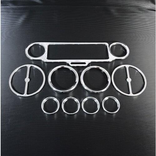 9pcs Chrome Stereo Accent Speedometer Speaker Trim Ring For Harley Touring 1996-2013