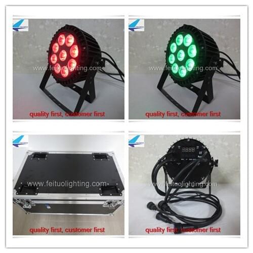 A- With Case LED Par Lights,9pcs 15W RGBWA 5IN1 Outdoor LED PAR Light Bulb Waterproof IP65 Par 64 Stage Light