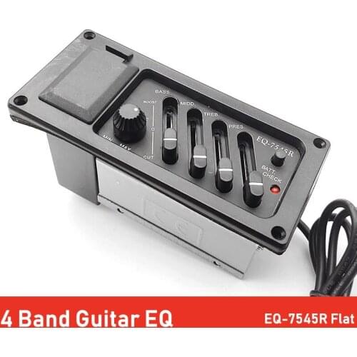 Acoutic Guitar EQ Piezo Pickup Pre-Amp Unit Acoustic Guitar EQ-7545R Flat Guitar Piezo Pickup