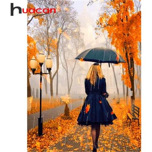 Huacan 5d Diamond Painting Woman Diamond Mosaic Sale Fall Embroidery Cross Stitch Hobbies And Crafts