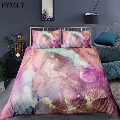 3D Marble Printed Duvet Cover Twin Full Size Bedding Set Soft Microfiber Comfortable Quilt Covers 2/3Pcs Bedclothes Home Textile