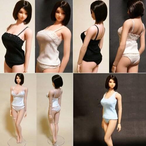 Cool 1/6 Sexy Slim Lace Sling Vest Shorts Model for 12 inch Action Figure Big Medium Body Female Clothes Accessory